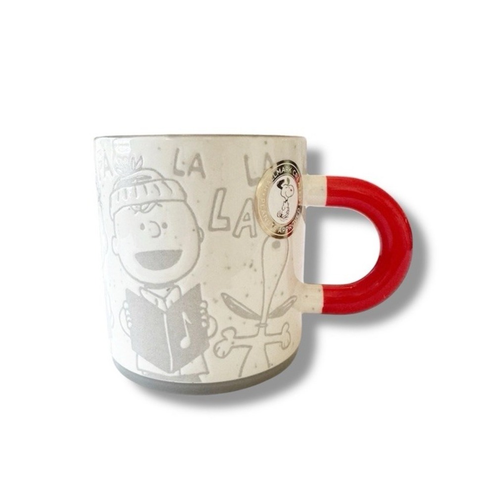 Hallmark Peanuts Coffee Mug Carolers Fa La La La Lucy Linus Snoopy Charlie Brown
